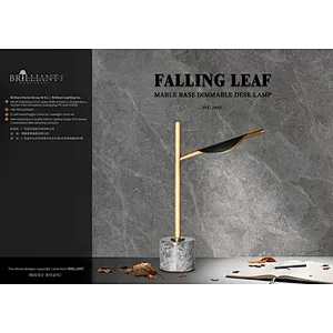 2023-Brilliant July.-Falling Leaf Mable Base Dimmable Desk Lamp